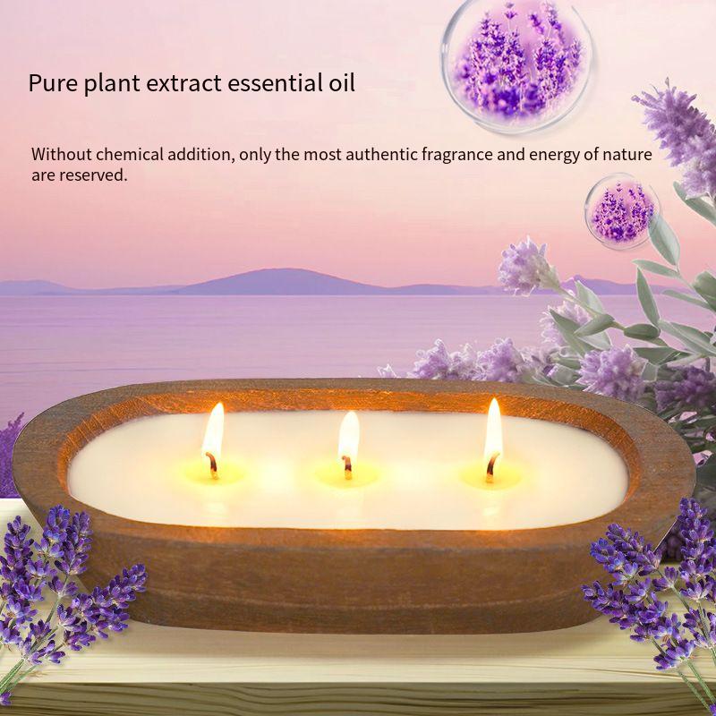 Home Fragrance Large - Wooden Wick Soy Wax Candle Triple-Wick