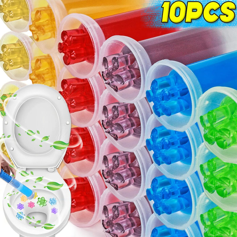 Gel Air Freshener - 1/10x Flower Toilet Cleaner Gels Syringe
