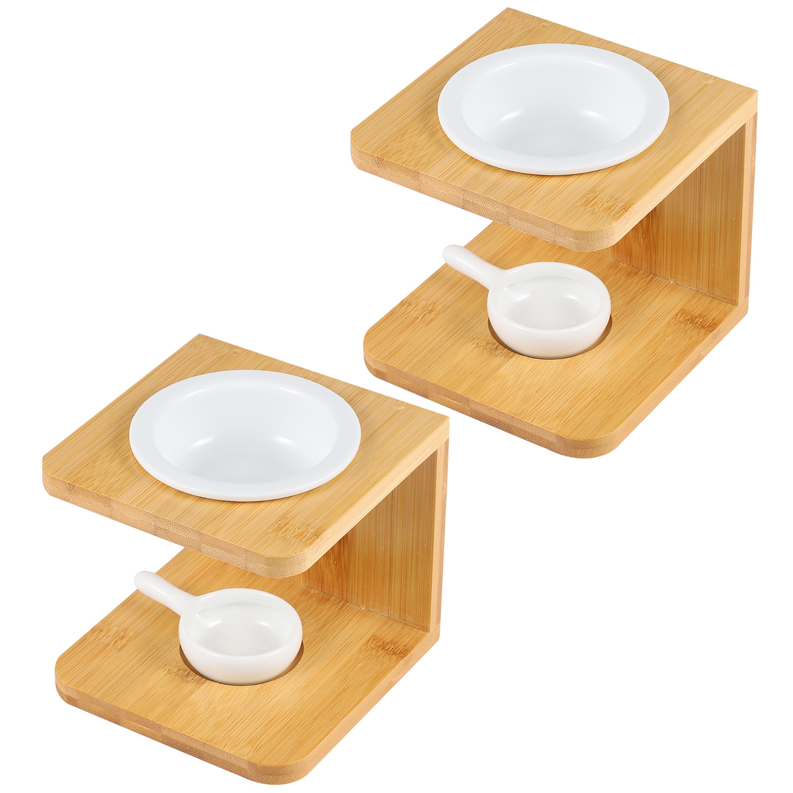 Home Fragrance Large - 2Sets Bamboo Incense Burner Eco-Friendly Tealight