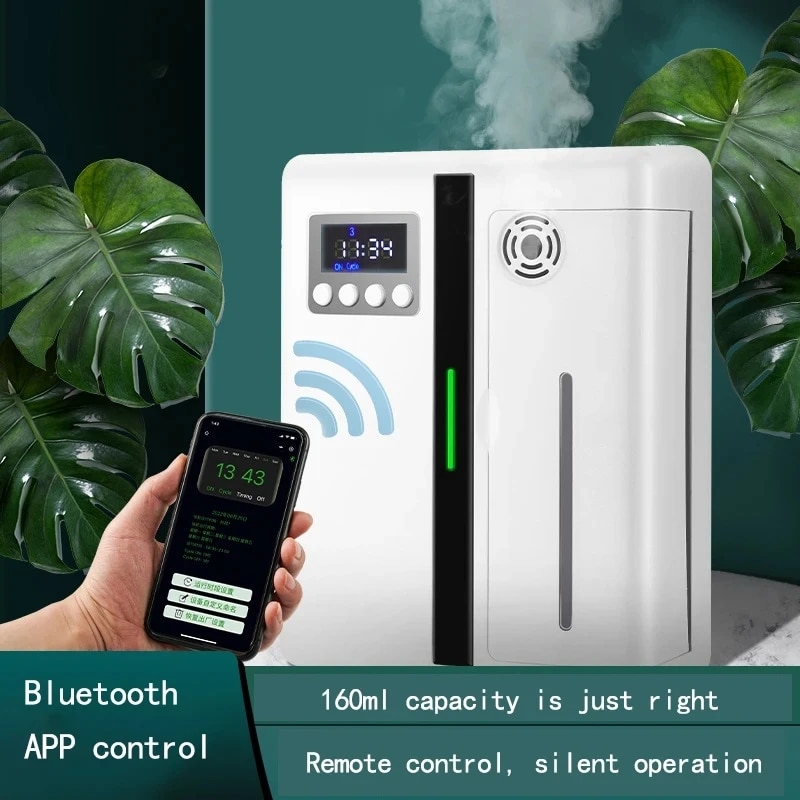 Home Fragrance Hotel - 160ml Waterless Scent Diffuser Bluetooth Wall-Mounted