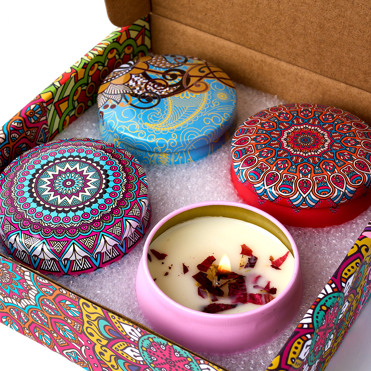 4PCS/Set Scented Candle Box Vi - Home Fragrance Set Gift ulasan dan harga