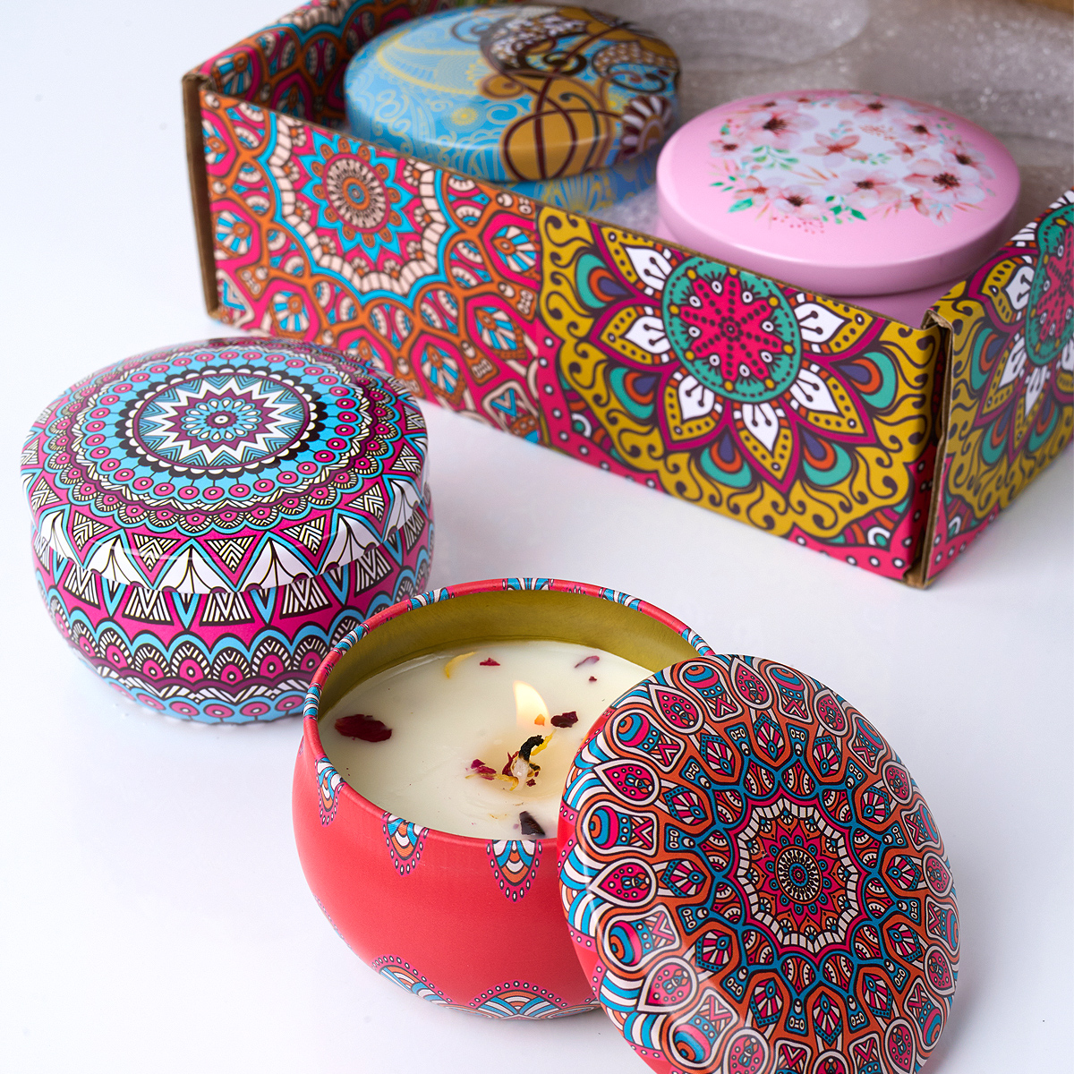 4PCS/Set Scented Candle Box Vi - Home Fragrance Set Gift ulasan dan harga