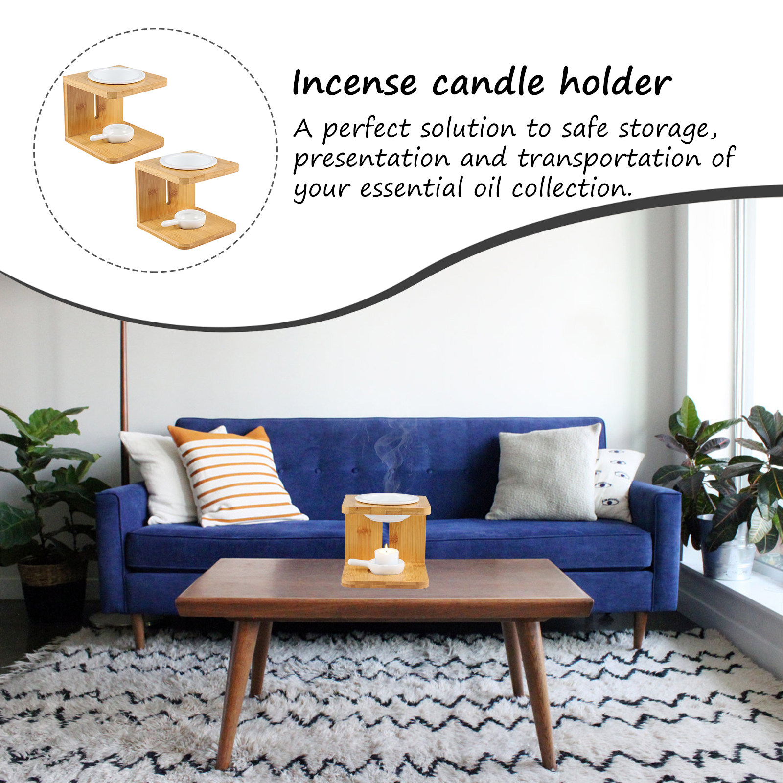 2Sets Bamboo Incense Burner Ec - Home Fragrance Large ulasan dan harga