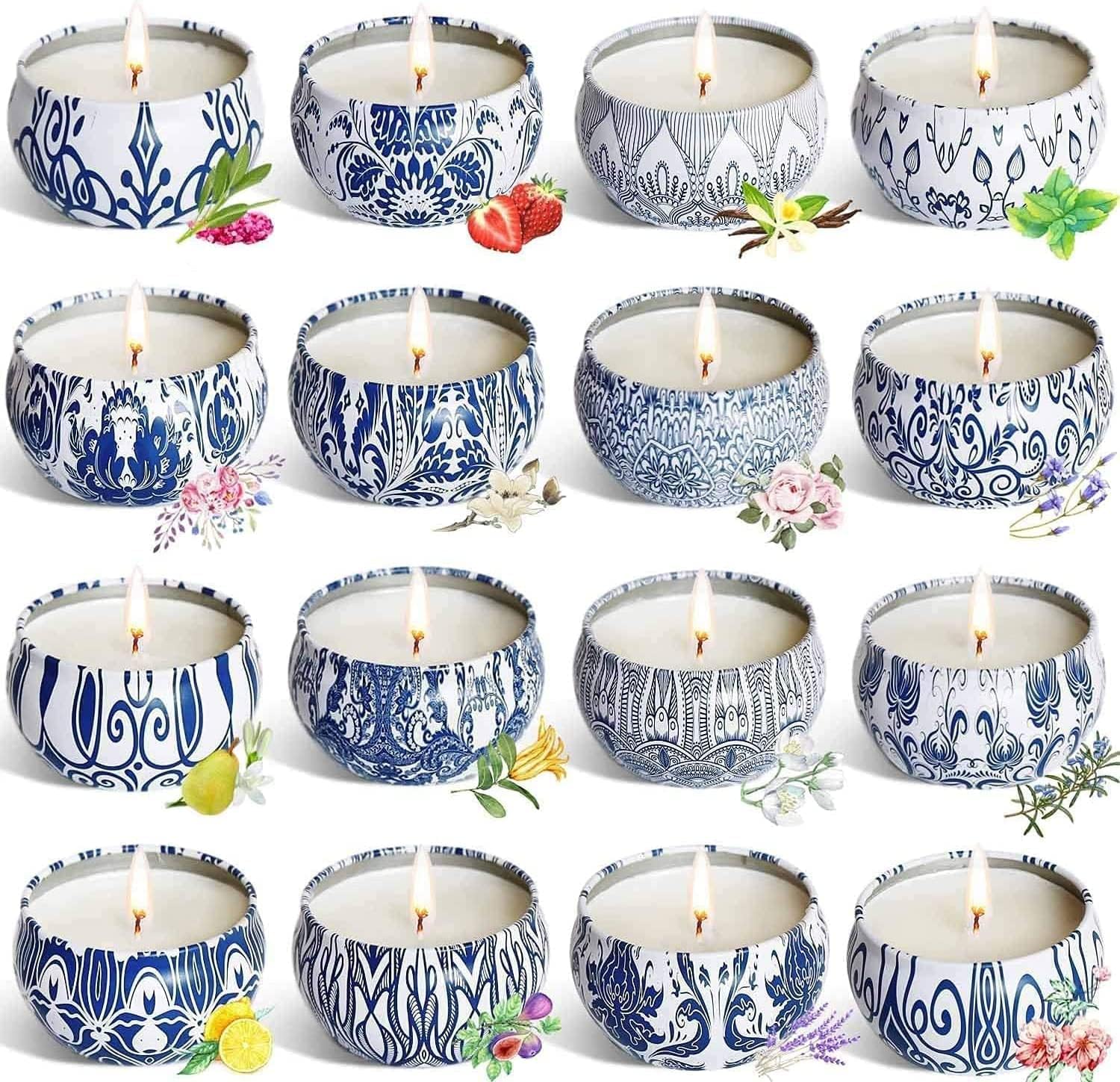 16 Pack Soy Wax Travel Tin Can - Home Fragrance Set Gift ulasan dan harga
